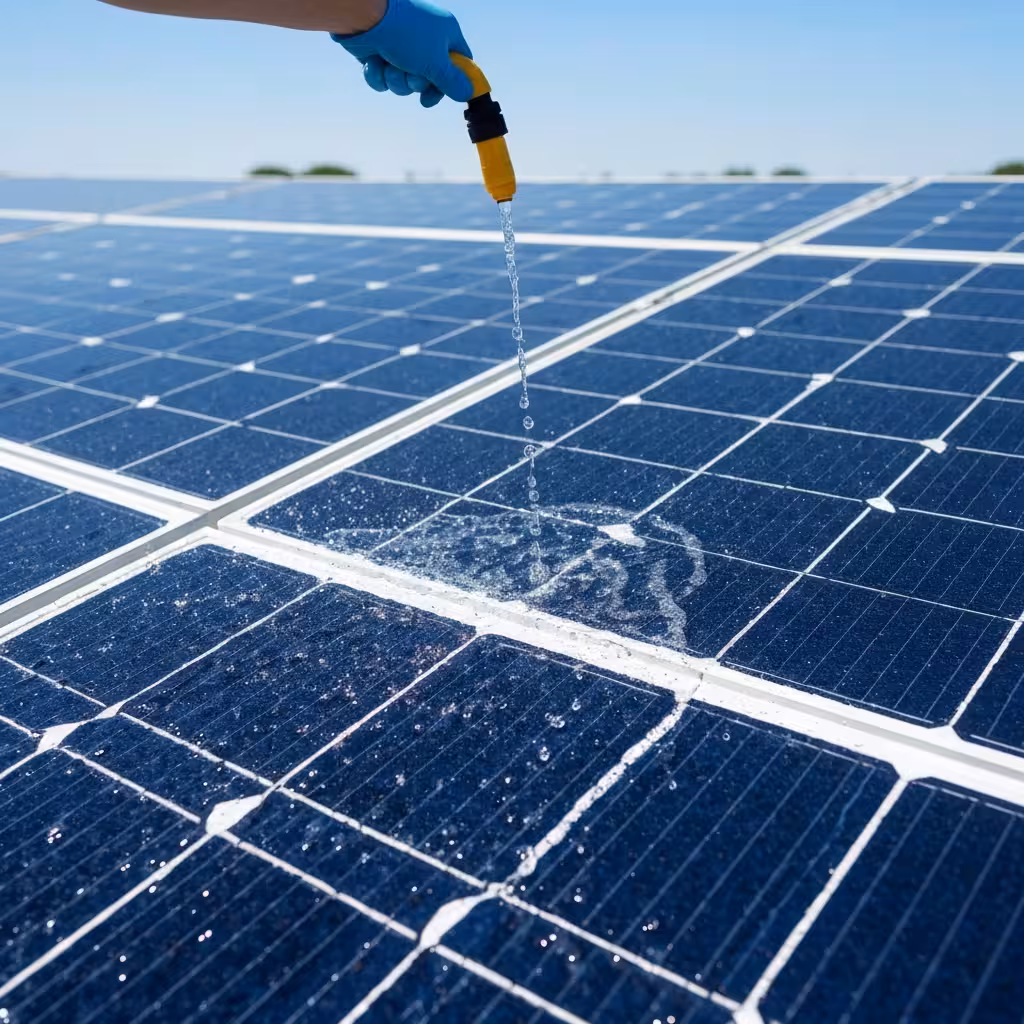 Professionele zonnepanelen reiniging met osmose water